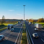 Snelweg A58 bij Tilburg met personenauto's en vrachtwagens — autoverzekering Nederland 2026