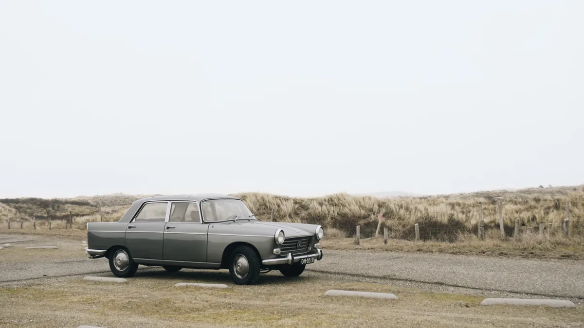 Grijze personenauto geparkeerd in Nederland bij Parnassia aan Zee in Overveen