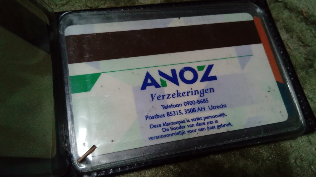 Nederlandse zorgverzekeringspas van ANOZ Verzekeringen, relevant voor ZZP zorgverzekering 2026